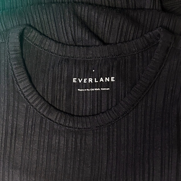 Everlane Rib Knit Short sleeve Midi Dress Keyhole Open Back Stretchy Versatile - Picture 14 of 16